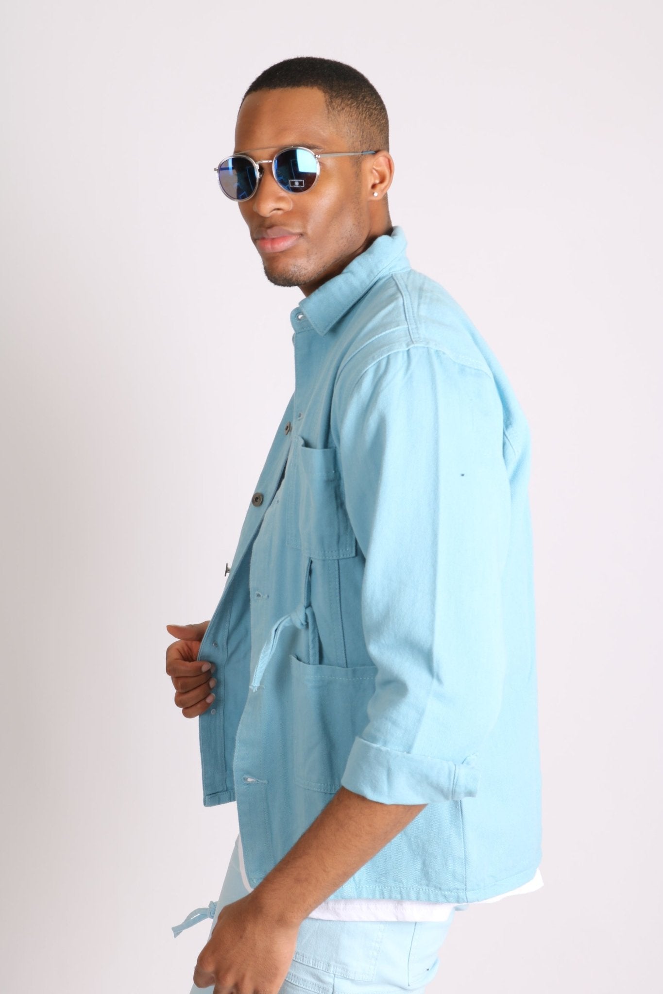 Powder Blue Utility Jacket - Liquor n Poker