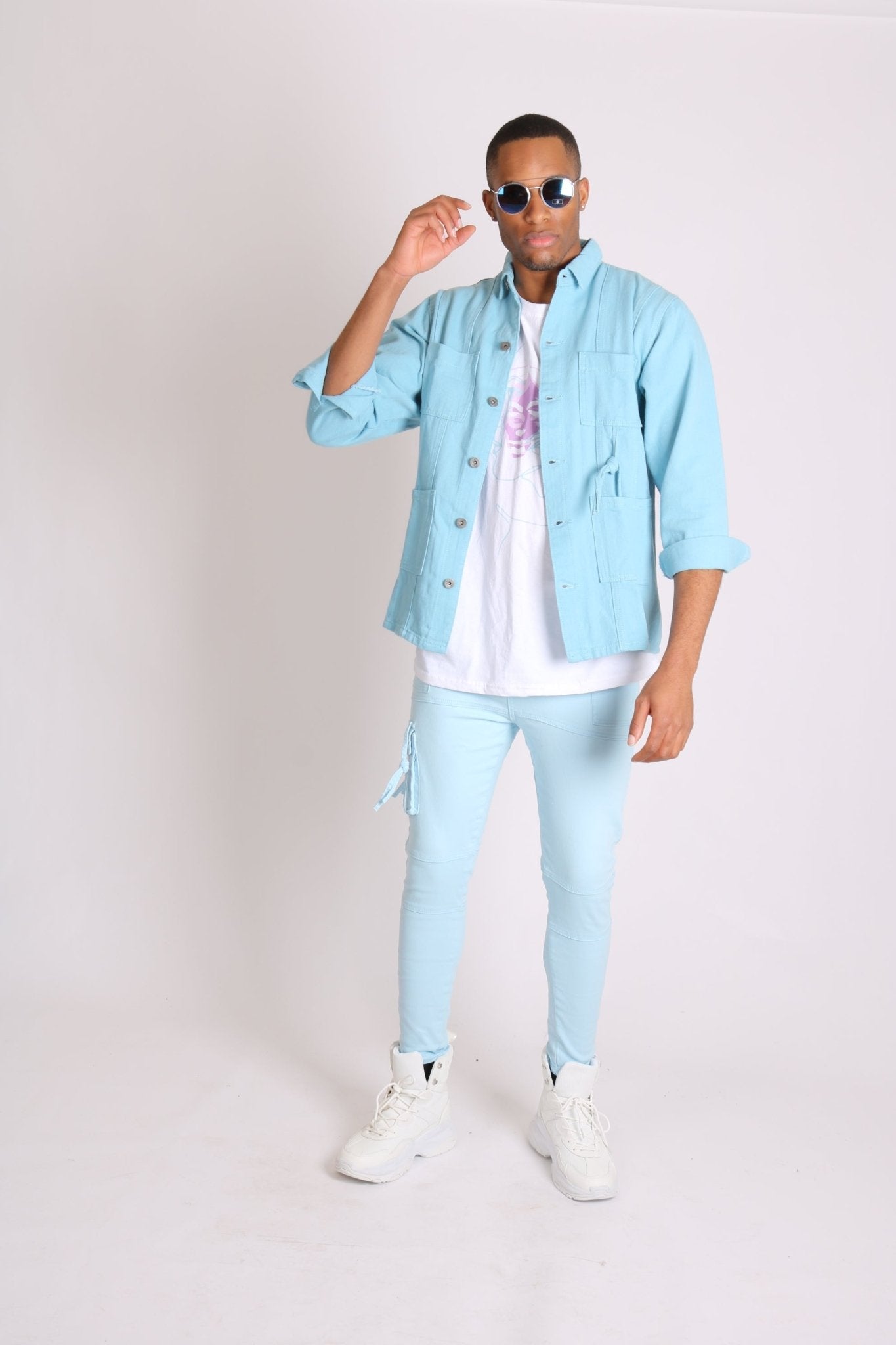 Powder Blue Utility Jacket - Liquor n Poker