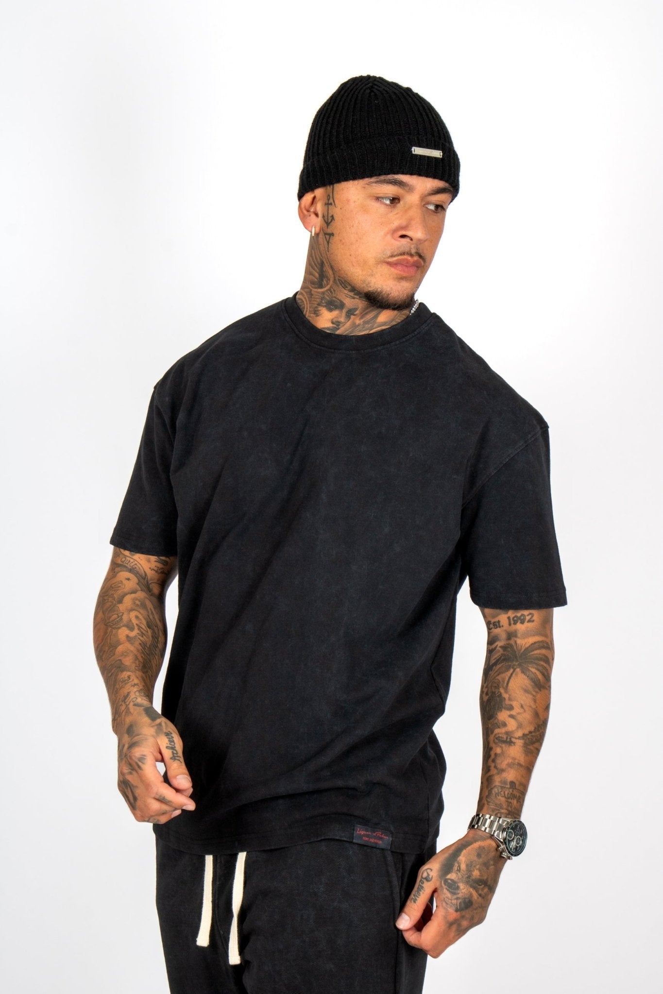 Premium Recycled Acid Black Boxy T-Shirt - Liquor n Poker