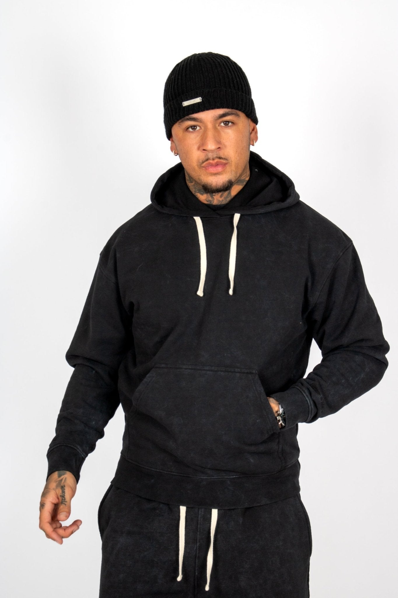 Premium Recycled Acid Black Hoodie - Liquor n Poker