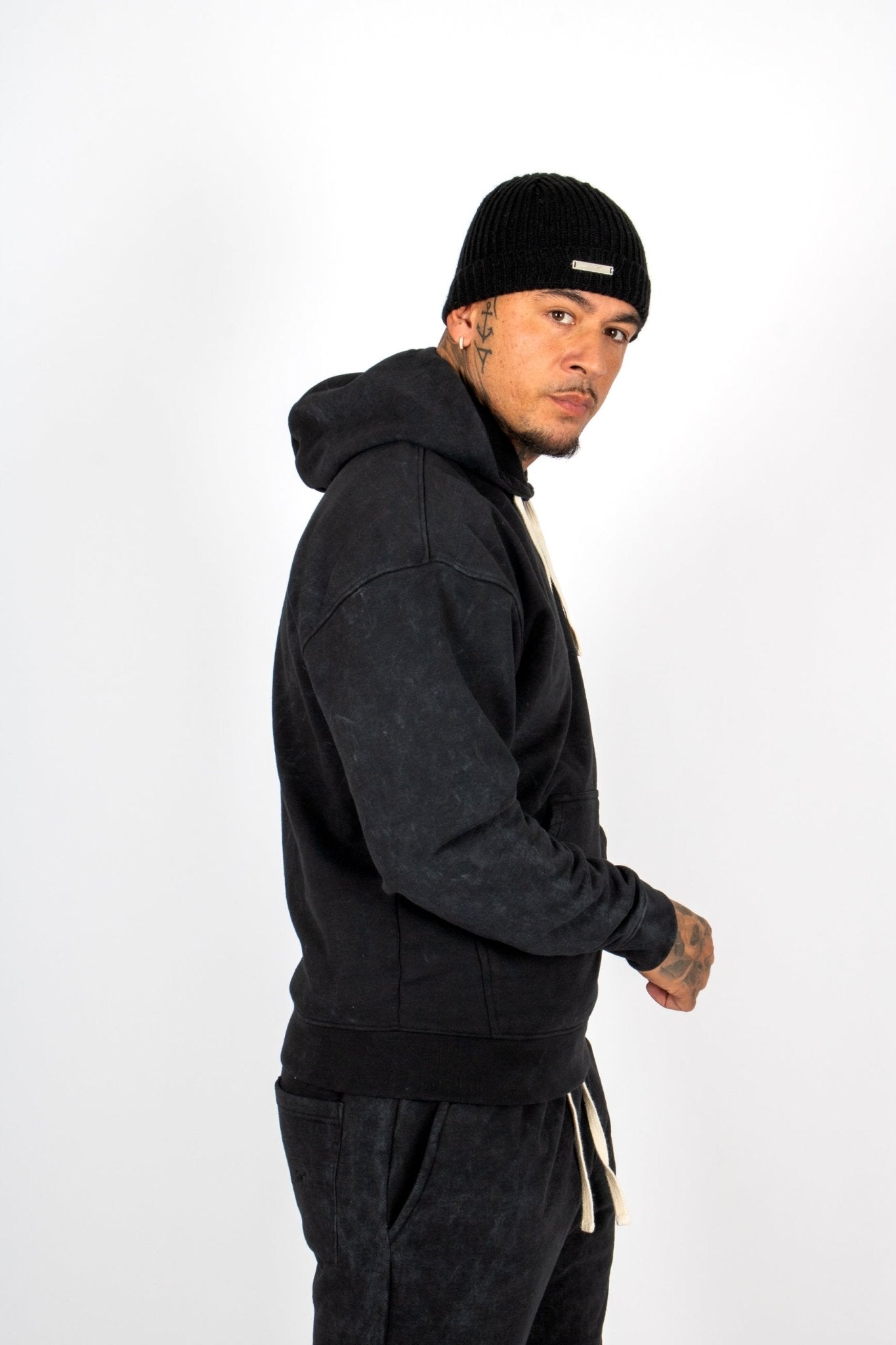 Premium Recycled Acid Black Hoodie - Liquor n Poker