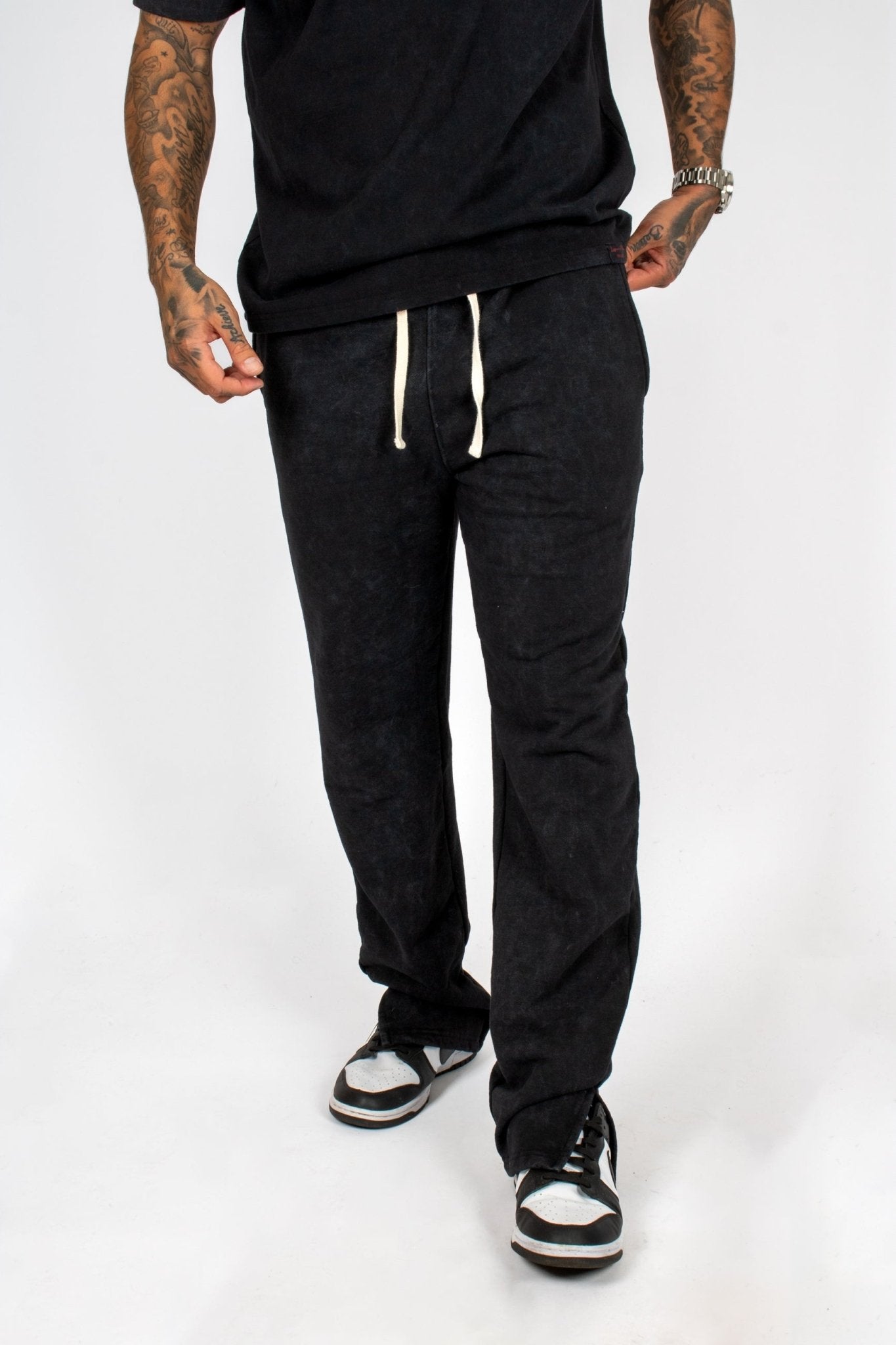 Premium Recycled Acid Black Straight Leg Jogger - Liquor n Poker