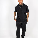 Premium Recycled Acid Black Straight Leg Jogger - Liquor n Poker