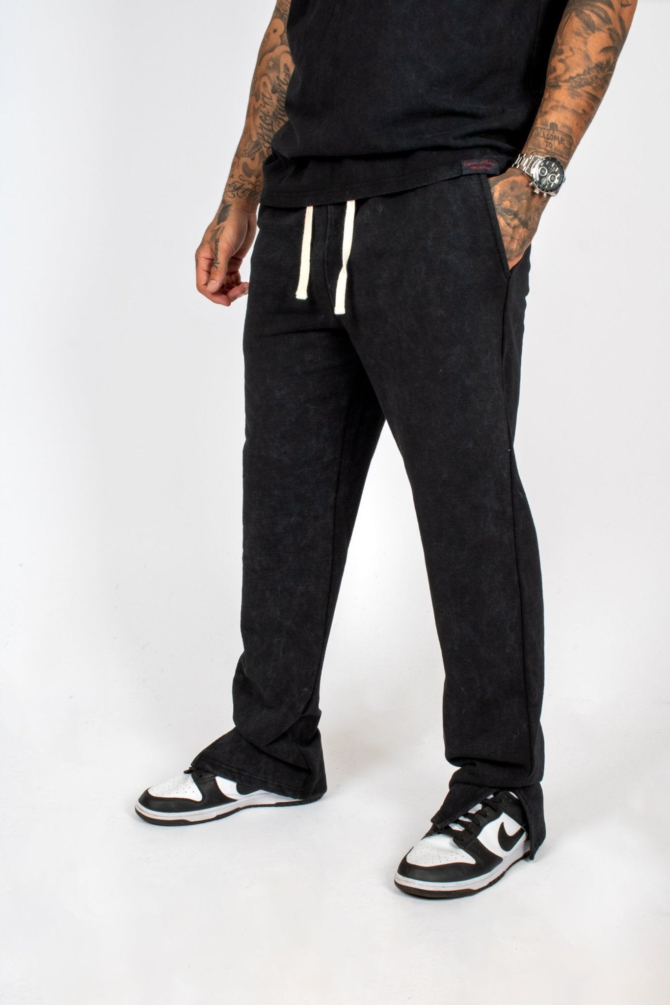 Premium Recycled Acid Black Straight Leg Jogger - Liquor n Poker