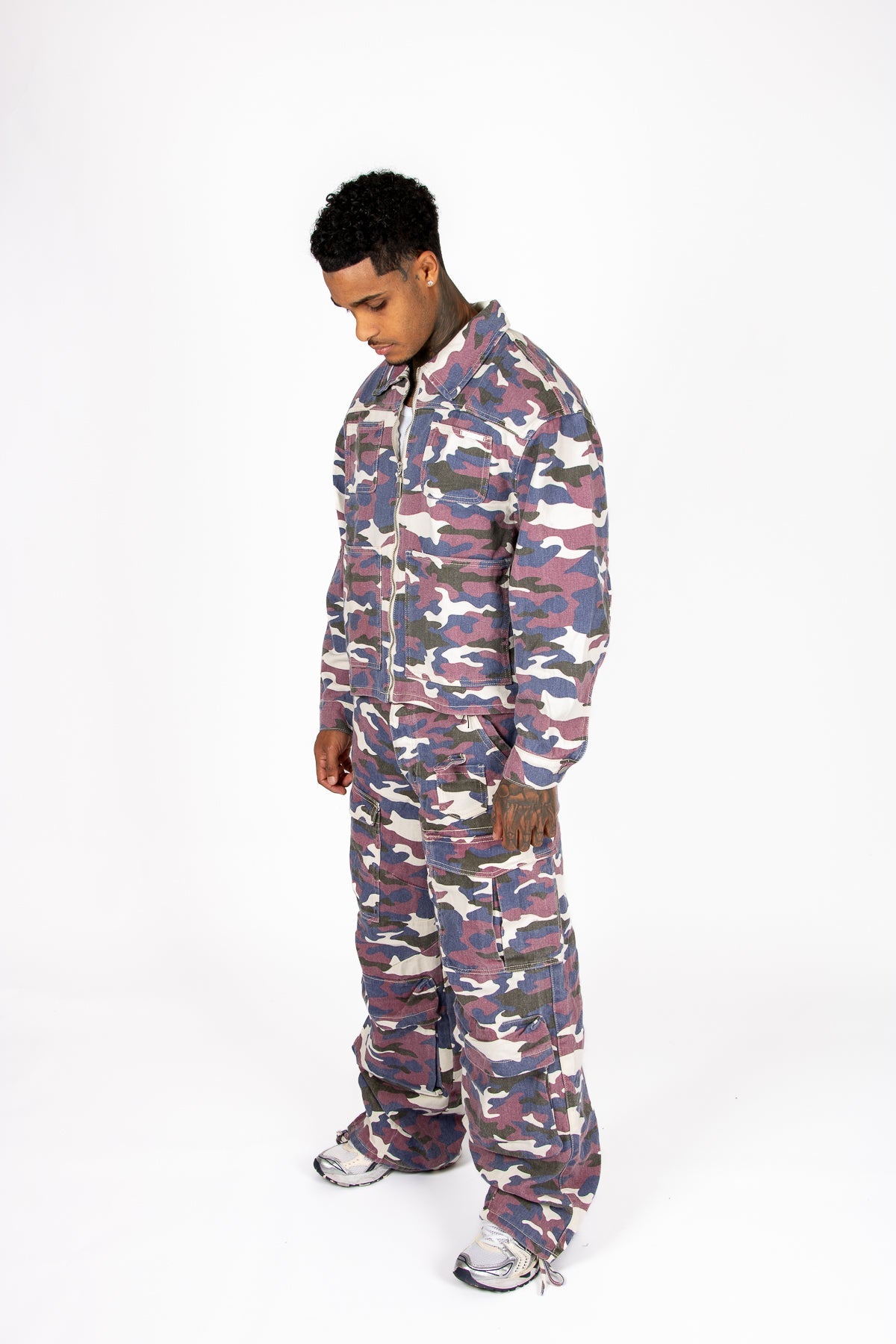 Purple Camo Relaxed Denim Jacket - Liquor n Poker