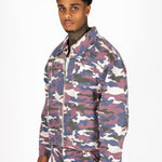 Purple Camo Relaxed Denim Jacket - Liquor n Poker