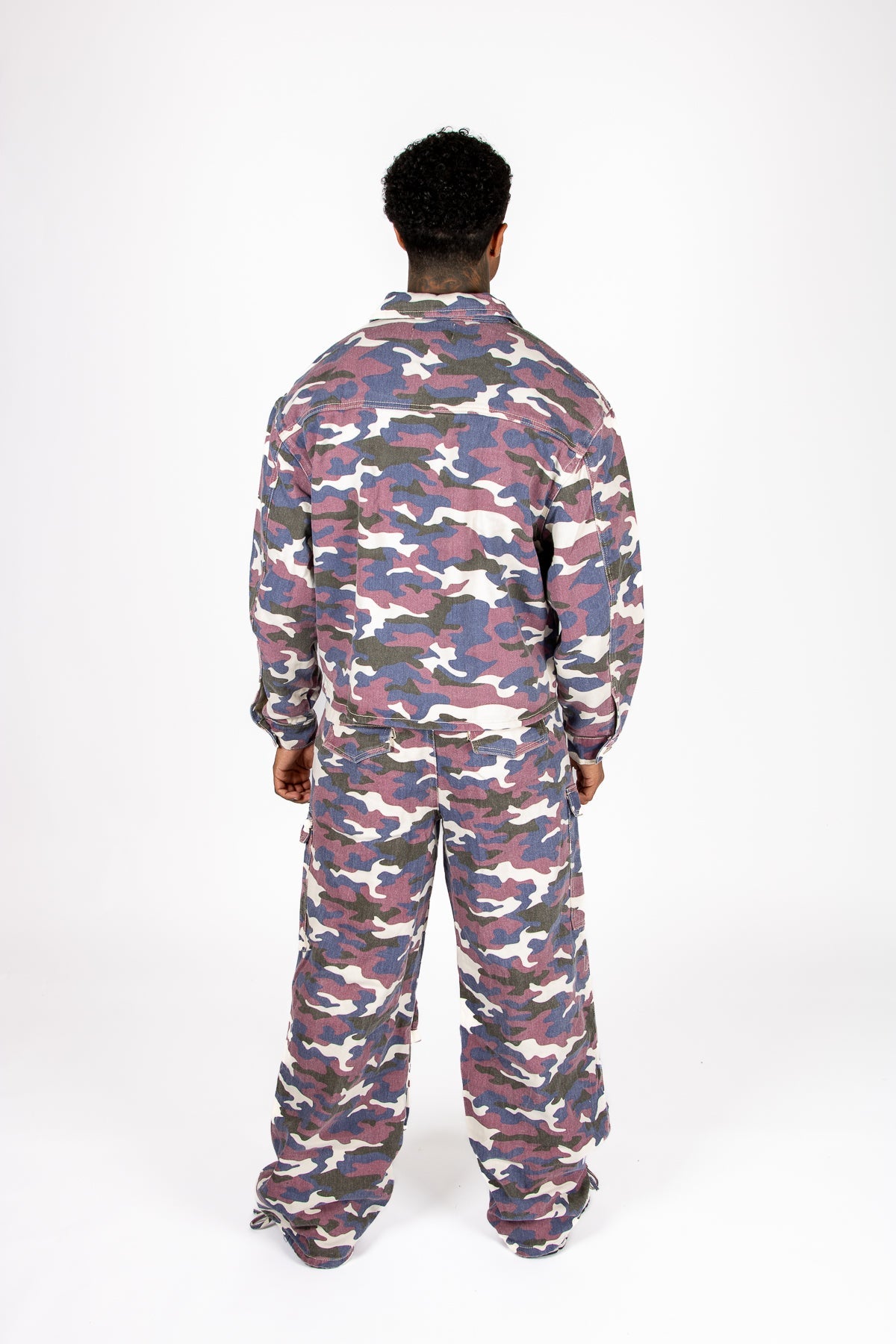 Purple Camo Relaxed Denim Jacket - Liquor n Poker