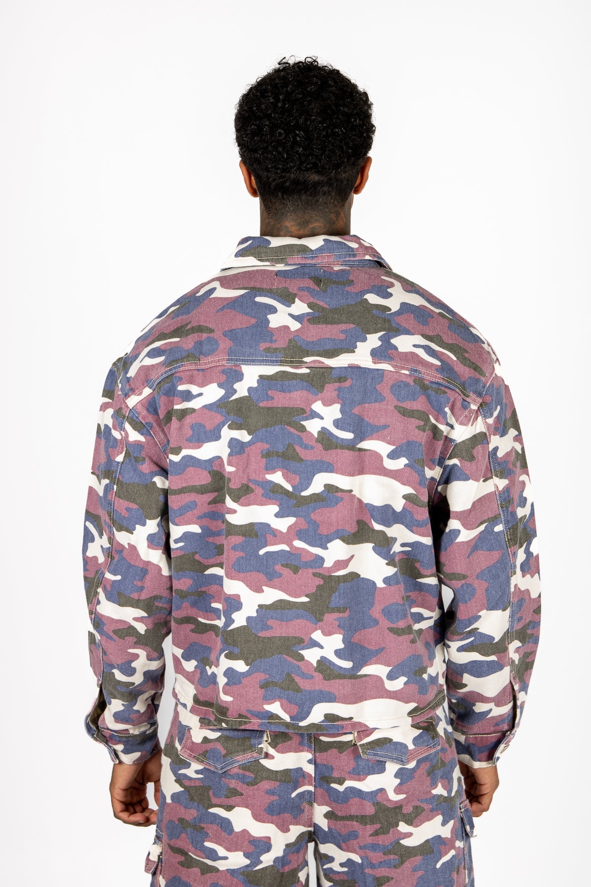 Purple Camo Relaxed Denim Jacket - Liquor n Poker