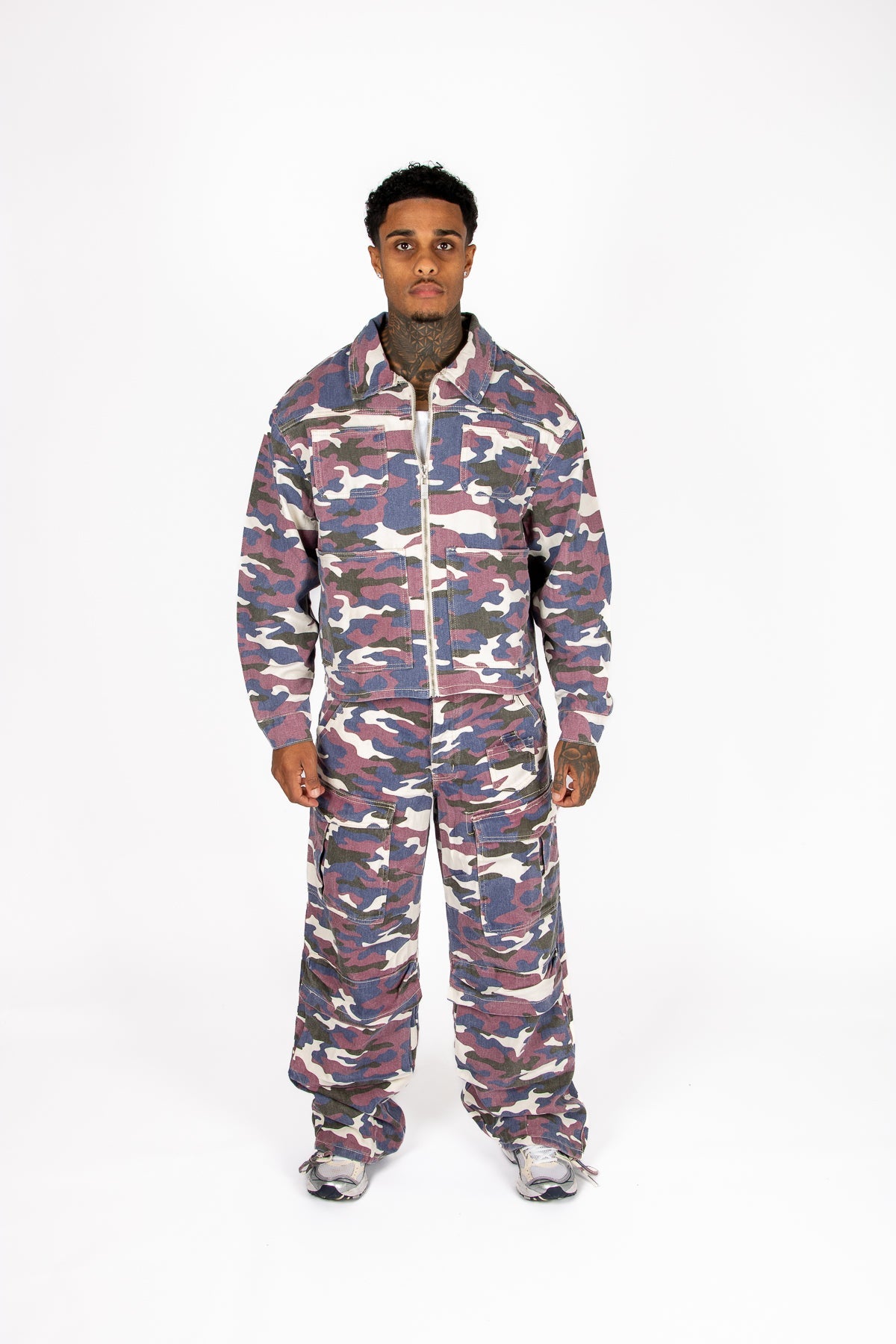 Purple Camo Relaxed Denim Jacket - Liquor n Poker