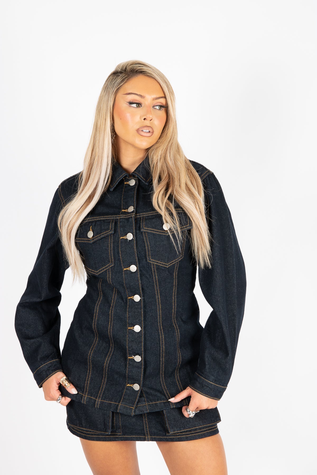 Raw Indigo Cinch Waist Denim Jacket - Liquor n Poker