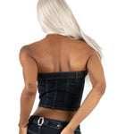Raw Indigo Denim Cropped Bandeau - Liquor n Poker