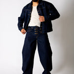 Raw Indigo Fireman Clasp Baggy Jeans - Liquor n Poker