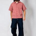 Red Boxy Micro Check Shirt - Liquor n Poker
