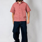 Red Boxy Micro Check Shirt - Liquor n Poker