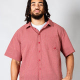 Red Boxy Micro Check Shirt - Liquor n Poker