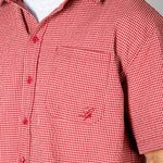 Red Boxy Micro Check Shirt - Liquor n Poker