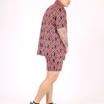 Red Geometric Revere Shirt - Liquor n Poker