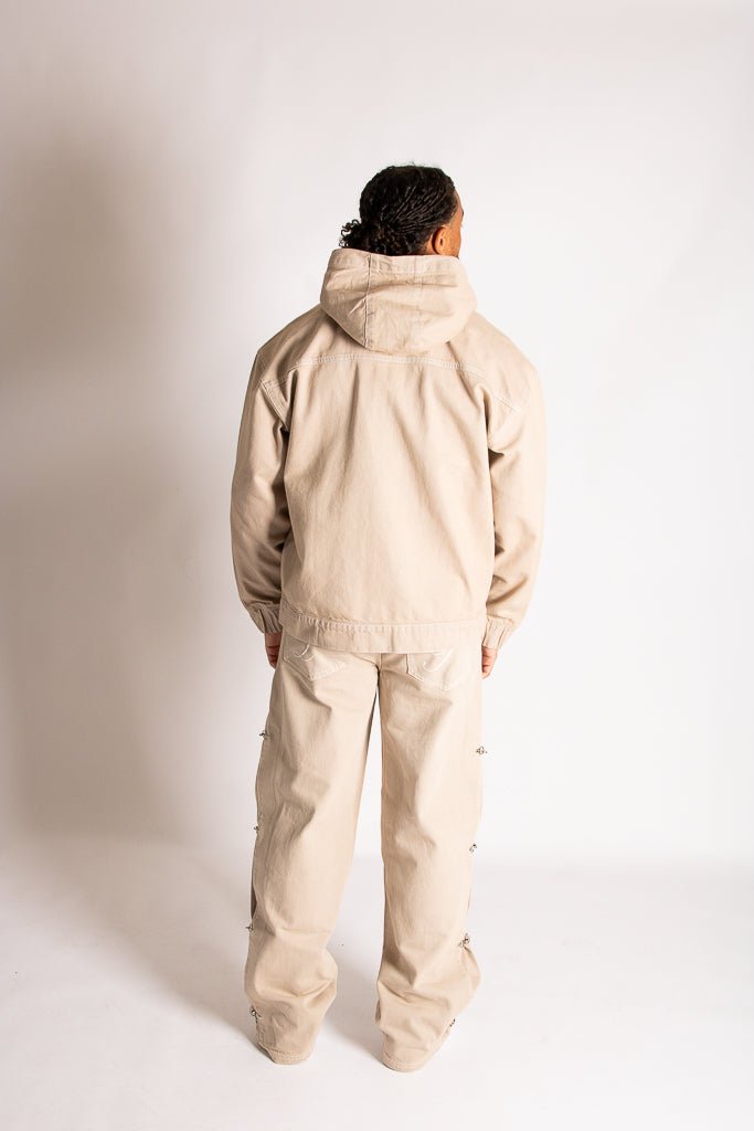 Relaxed Baggy Fireman Clasp Jeans in Ecru - Liquor n Poker