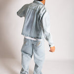Relaxed Baggy Rhinestone Detail Jeans in Vintage Wash - Liquor n Poker