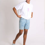 Relaxed Cloud Bleach Wash Denim Shorts - Liquor n Poker