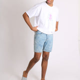 Relaxed Cloud Bleach Wash Denim Shorts - Liquor n Poker