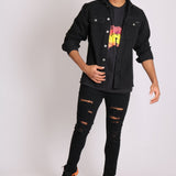 Relaxed Denim Worker Shirt In Black - Liquor n Poker