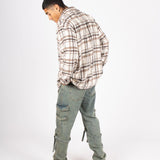 Relaxed Dirty Wash Cargo Pants With Strap Detail - Liquor n Poker