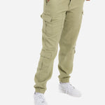 Relaxed Fit Cargo Trouser In Khaki Twill Denim - Liquor n Poker