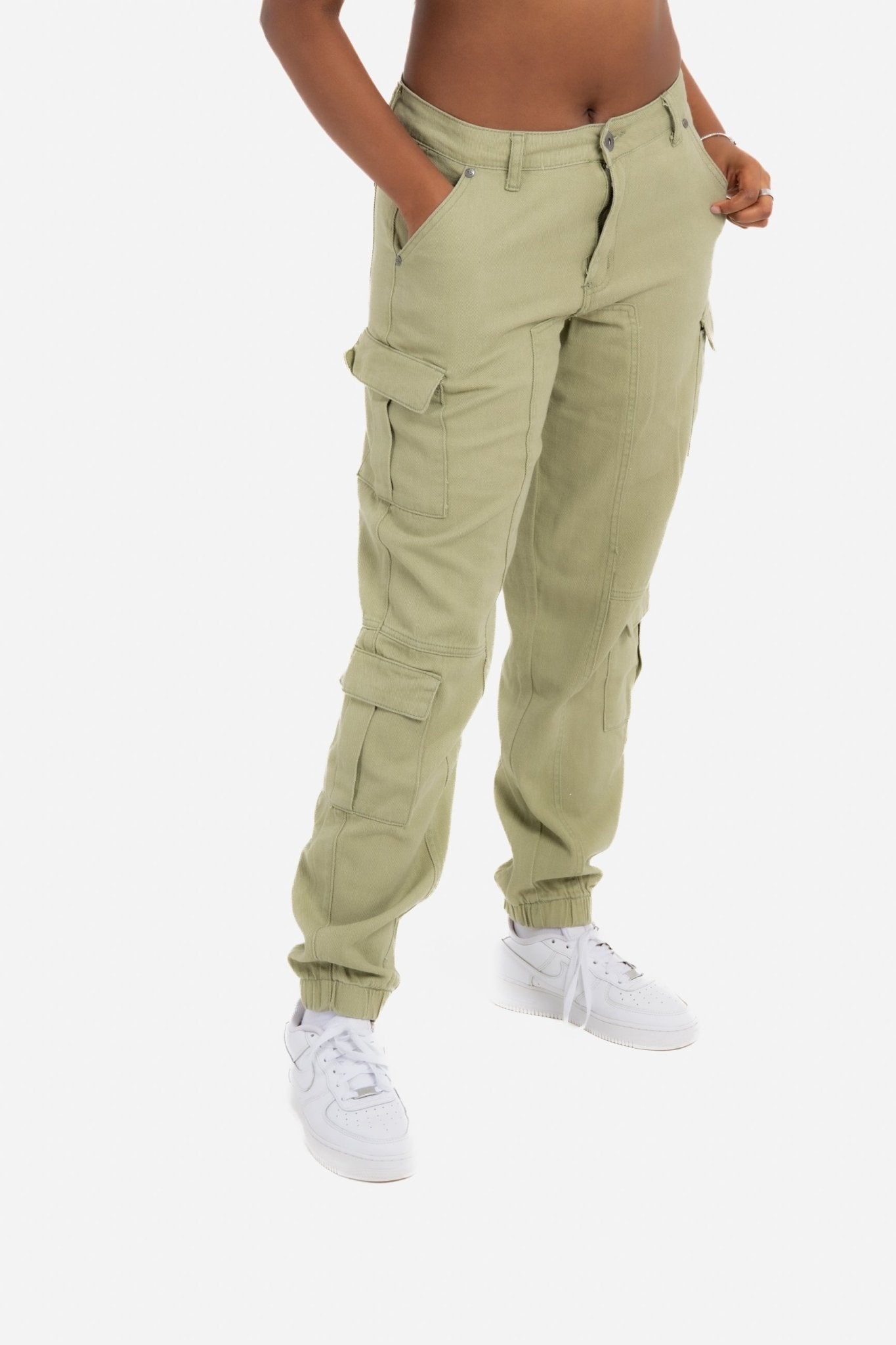 Relaxed Fit Cargo Trouser In Khaki Twill Denim - Liquor n Poker