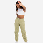 Relaxed Fit Cargo Trouser In Khaki Twill Denim - Liquor n Poker