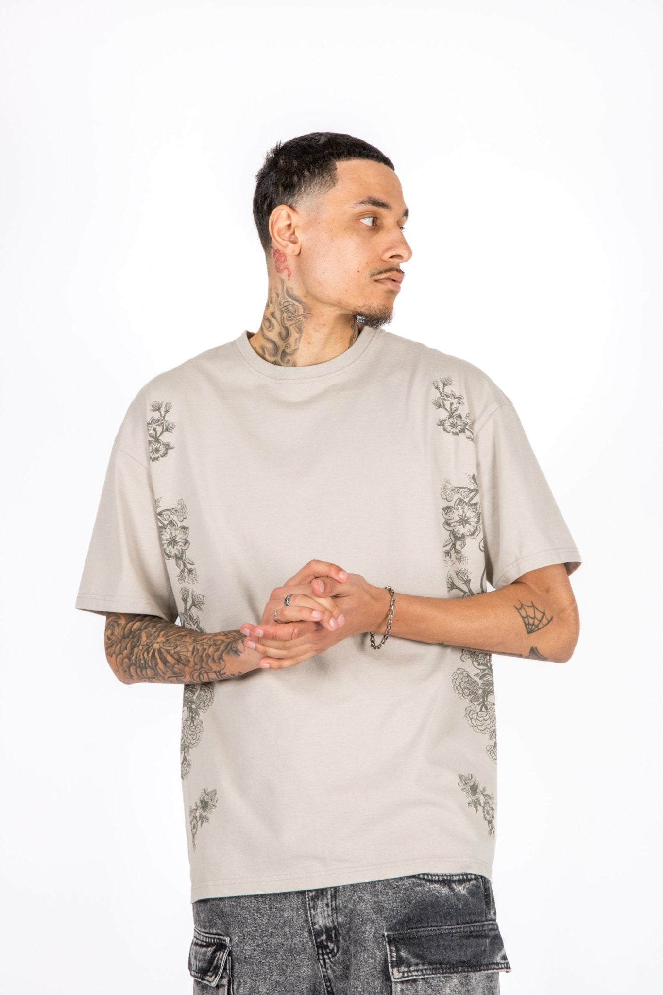 Relaxed Fit Royal Emblem Back Printed Beige T-Shirt - Liquor n Poker