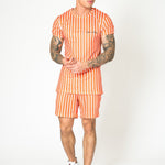 Relaxed Fit Shorts In Rust And White - Liquor n Poker