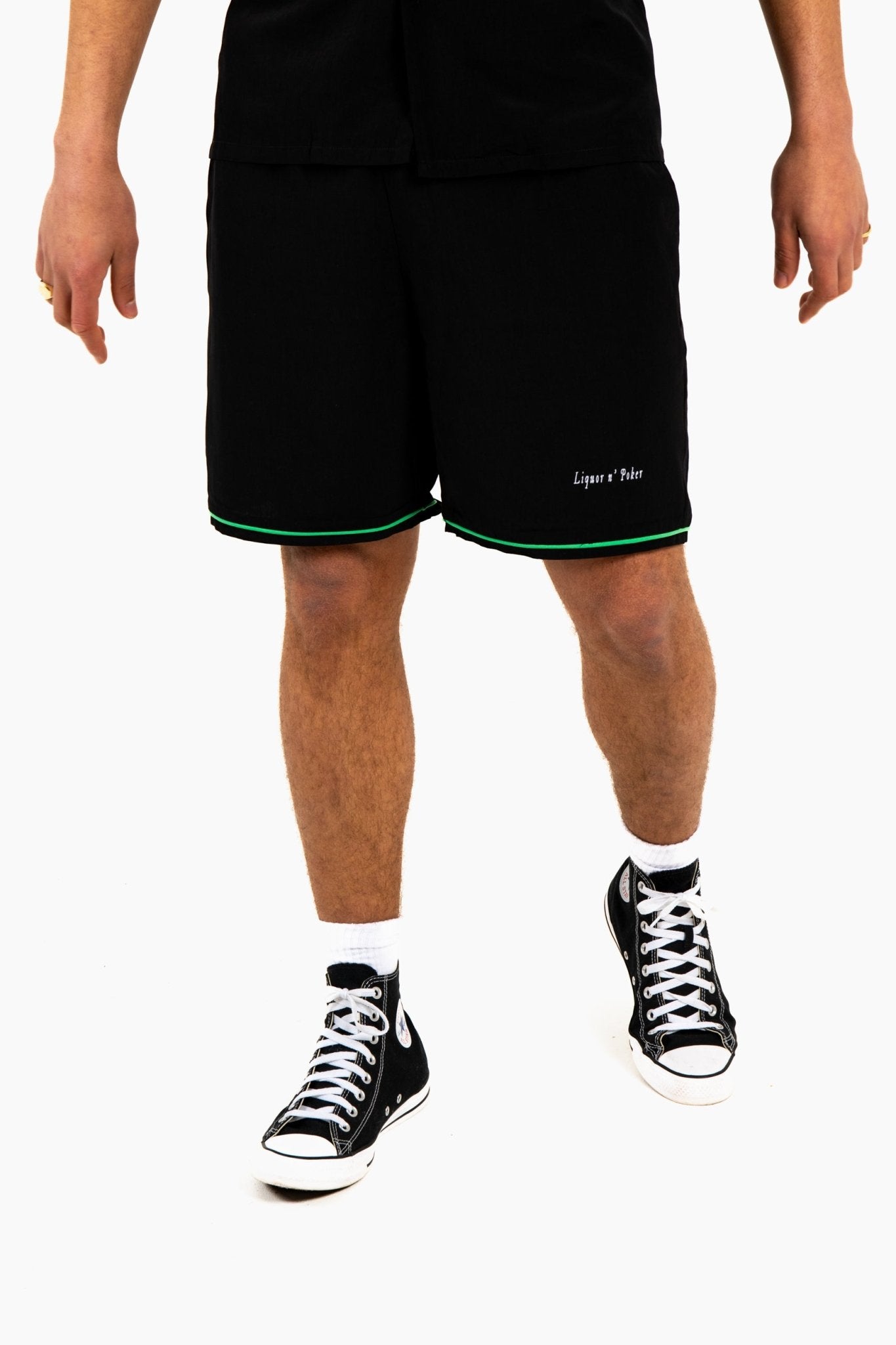 Relaxed Forbidden Fruits Black Shorts - Liquor n Poker