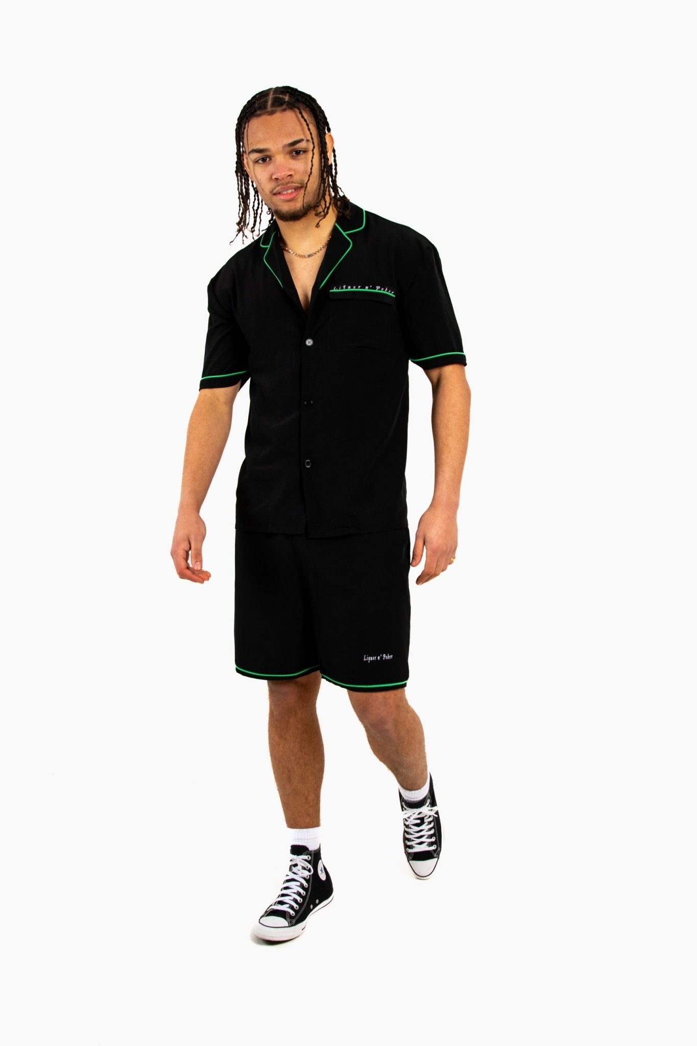 Relaxed Forbidden Fruits Black Shorts - Liquor n Poker