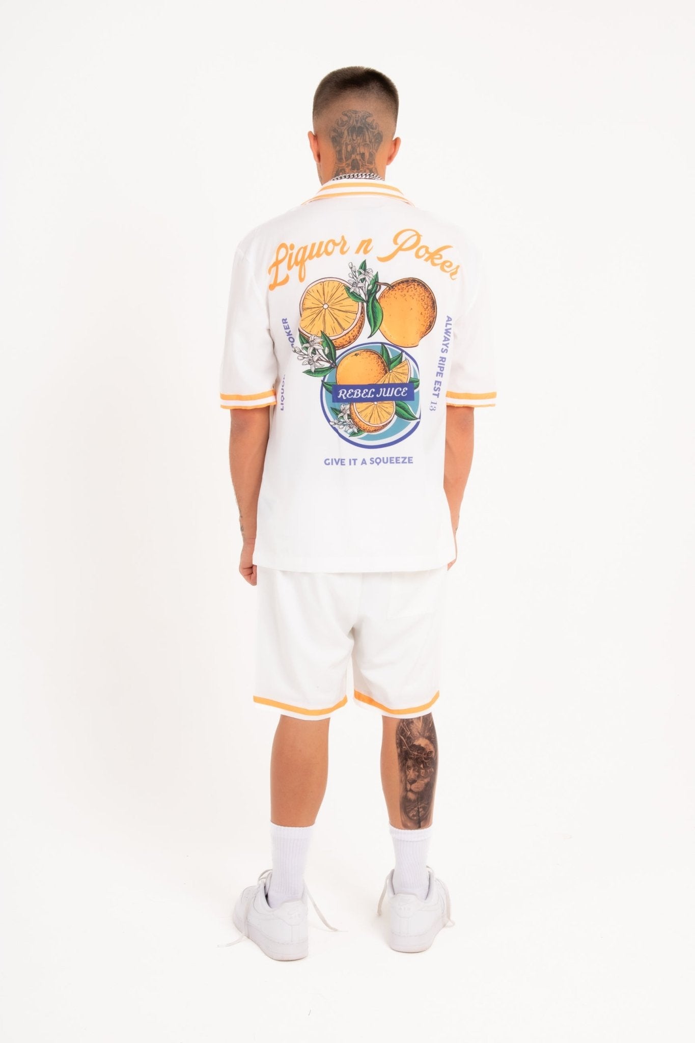 Relaxed Forbidden Fruits White Shorts - Liquor n Poker