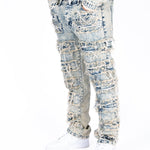 Relaxed Stacked Distressed Denim Jeans - Liquor n Poker