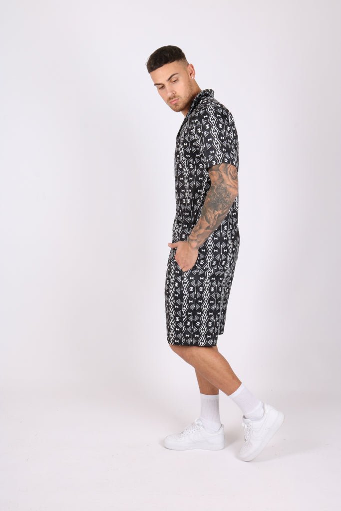 Retro Aztec Black & White Shirt - Liquor n Poker