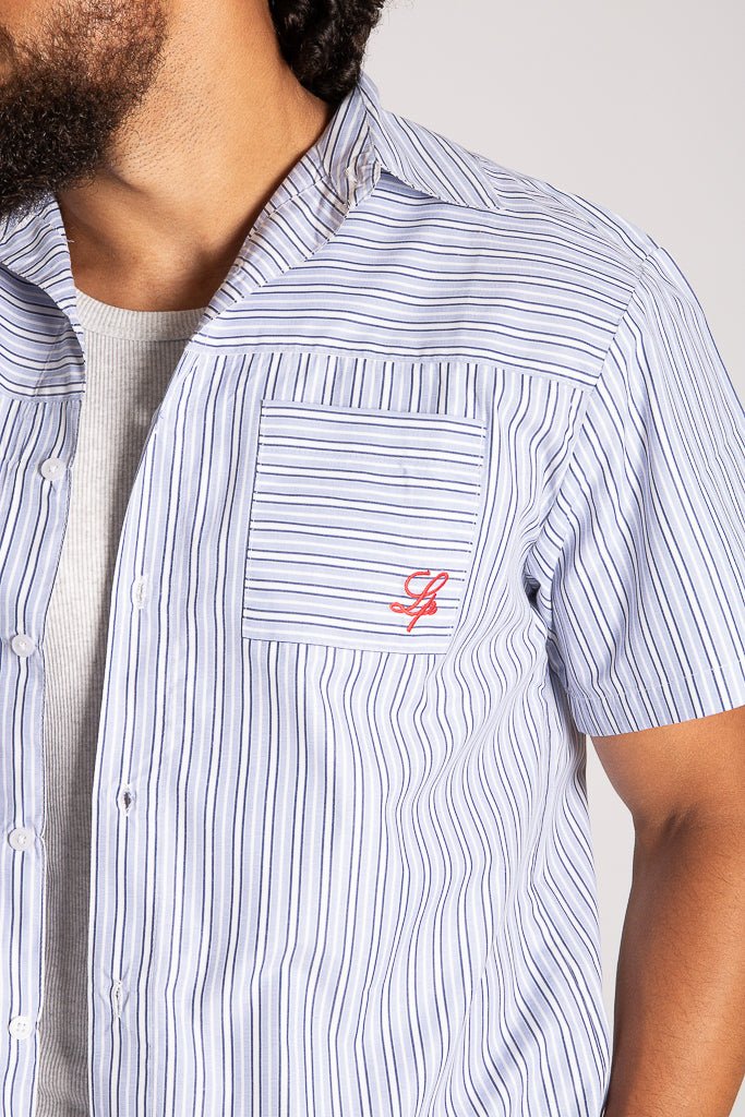 Revere Blue Collar Shirt Stripe - Liquor n Poker