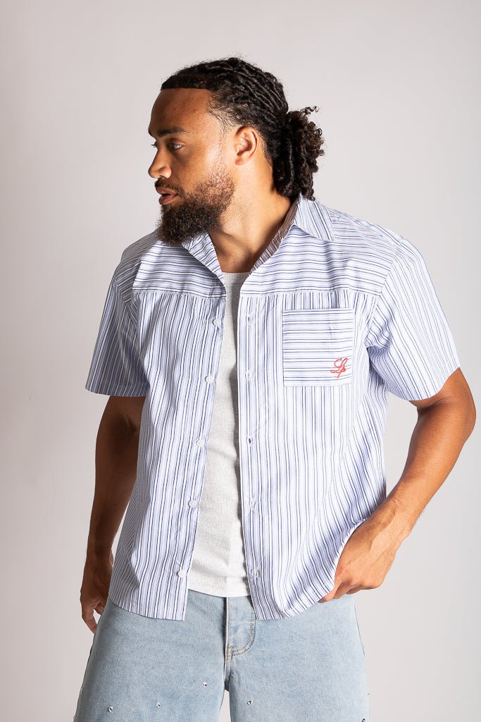 Revere Blue Collar Shirt Stripe - Liquor n Poker