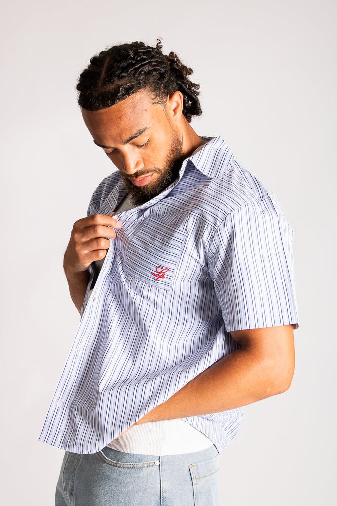 Revere Blue Collar Shirt Stripe - Liquor n Poker