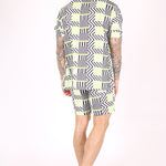 Revere Collar Shirt In Geometric Lime Print - Liquor n Poker
