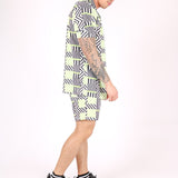 Revere Collar Shirt In Geometric Lime Print - Liquor n Poker