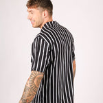 Revere Shirt Black White Fine Pin Stripe Oversized Relaxed Shirt - Liquor n Poker