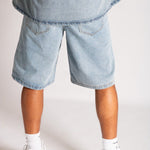 Rhinestone Embellished Denim Jorts - Liquor n Poker
