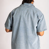 Rhinestone Embellished Denim Shirt - Liquor n Poker
