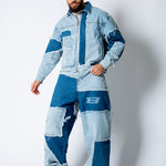 RIDER - Distressed Cut N Sew Boxy Blue Denim Jacket - Liquor n Poker