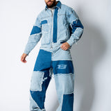 RIDER - Distressed Cut N Sew Boxy Blue Denim Jacket - Liquor n Poker