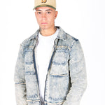 Rider Distressed Denim Jacket in Light Blue Wash - Liquor n Poker