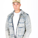 Rider Distressed Denim Jacket in Light Blue Wash - Liquor n Poker