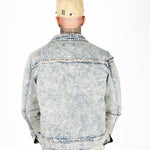 Rider Distressed Denim Jacket in Light Blue Wash - Liquor n Poker